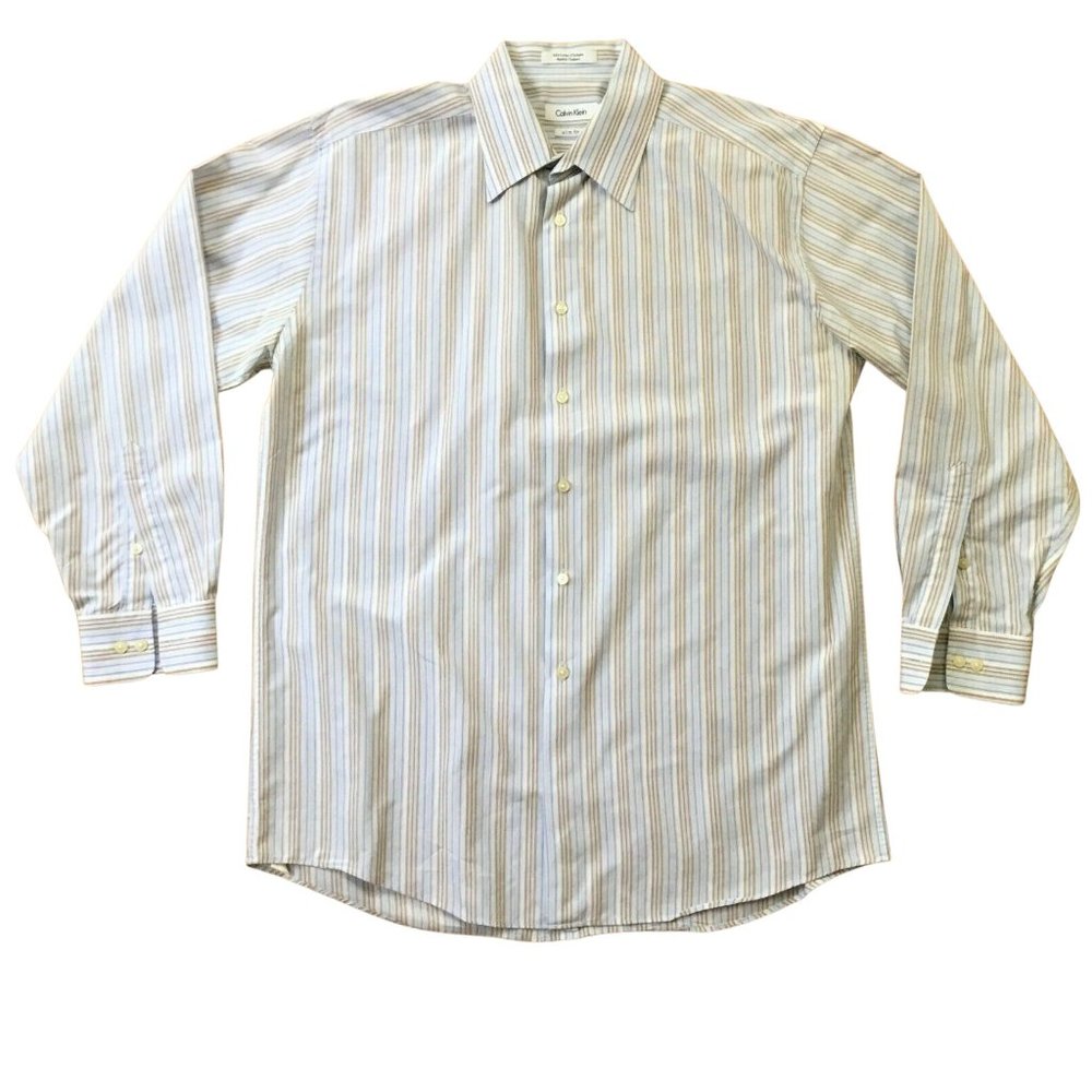 Calvin Klein Button Up Dress Shirt, Size L 32/33